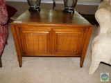 Wood Side Table with Storage