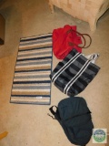 Entry Rug & Lot of 3 Totes / Bags