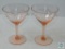 Lot 2 Pink Tinted Sorbet Dessert Glasses