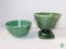 Lot 2 Green Pottery Planter Flower Pot Dishes