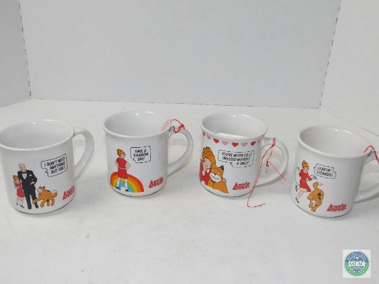 Lot of 4 Annie Cartoon Coffee Mugs