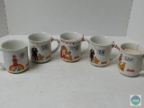 Lot of 5 Annie Cartoon Coffee Mugs