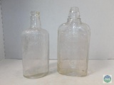 Lot of 2 Vintage Glass Bottles Dry Gin & Old Mr. Boston Brand