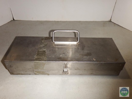 Metal Toolbox with Hand Tools