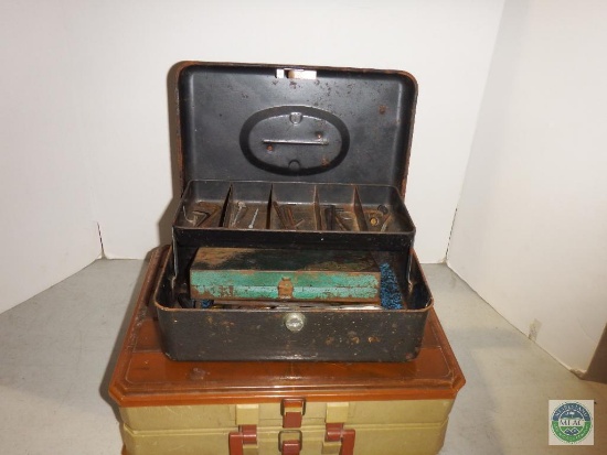 Metal Toolbox full of Allen Wrenches & Plano Tackle Box