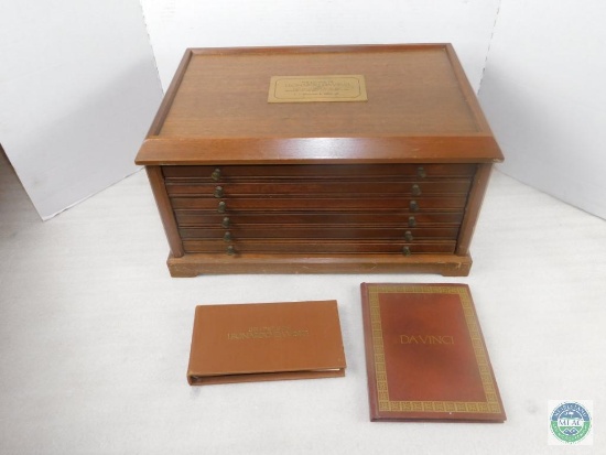 Genius of Leonardo Da Vinci Proof Set Wood Box w/ Books