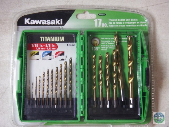 New Kawasaki 17 pc Titanium Coated Drill Bit Set
