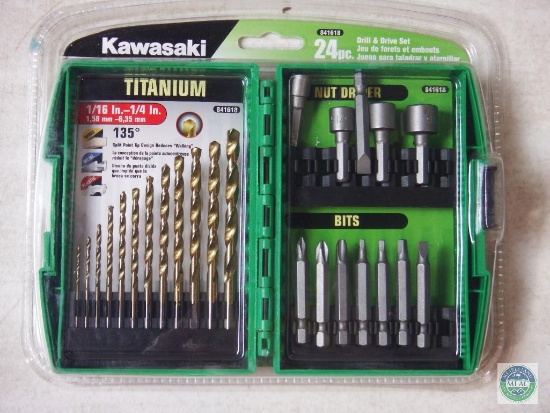 New Kawasaki 24 pc Drill & Driver Set