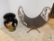 Lot Wire Magazine Rack & Japense like Vase