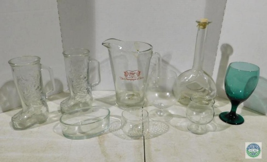 Lot Glasses Miller Pitcher & Goblets