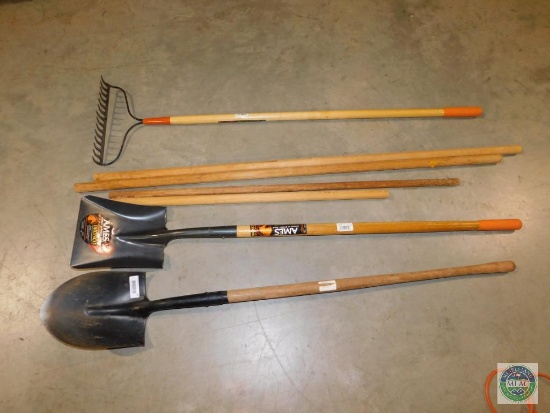 Lot Yard Tools Shovels & Gravel Rake