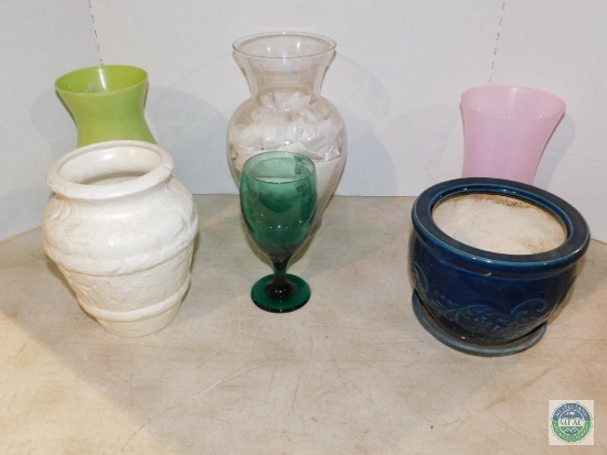 Lot of Glass & Pottery Vases