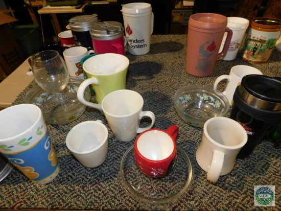 Large Lot Coffee Cups Mugs Glasses & Stemware