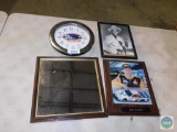 Lot Wall Clocks Hank Williams Print & Mirror
