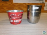 Budweiser Metal Bucket & Metal Trashcan