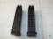 2 New Magazines for Glock 17 Holds 17 rounds 9mm