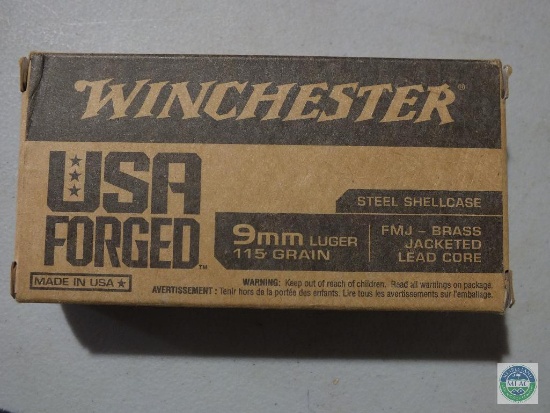 Winchester, 9 mm Luger, 115 grain, FMJ-Brass Jacketed Lead Core