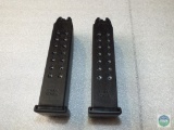 2 New Magazines for Glock 17 Holds 17 rounds 9mm