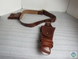 Colt 1911 US Leather Flap Holster, Belt, Double Mag Pouch set