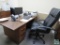Five piece office grouping - desk - chair - filing cabinets