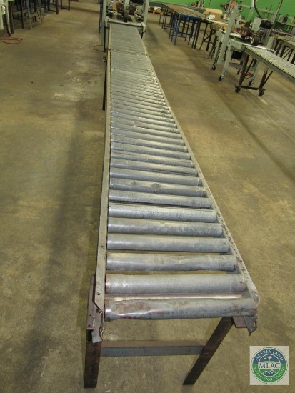 Two sections roller conveyor system
