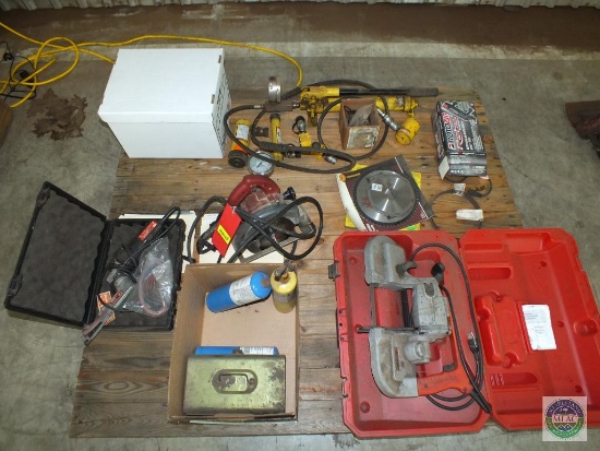 Lot Power Tools Porta band Saw & Hydraulic