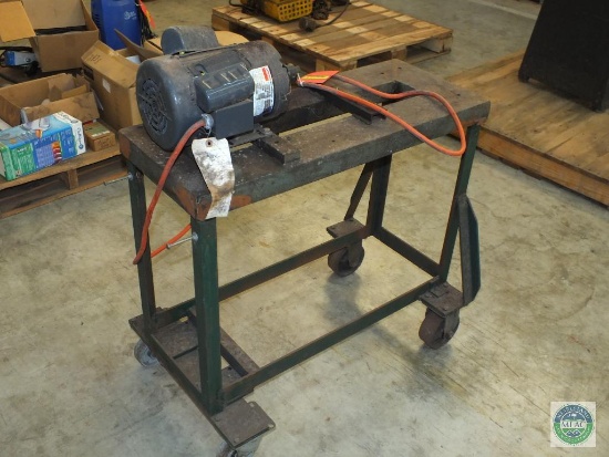 Electric motor on Portable metal Table