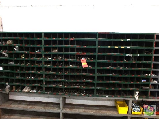 3 Metal bins with Bolts and Fasteners