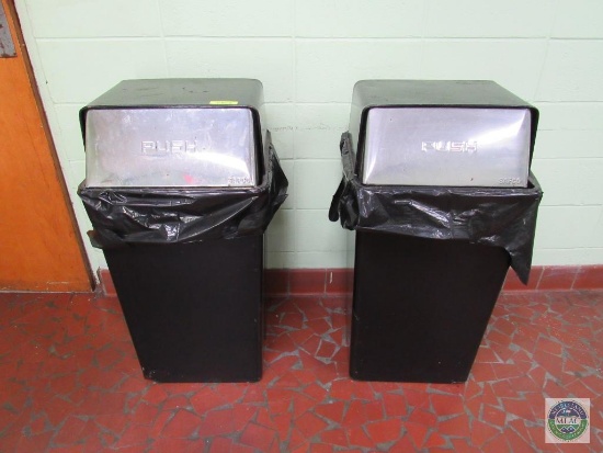 Lot of (2) SAFCO waste cans with lids