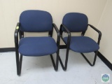 Lot of two blue office chairs - HON