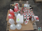 Pallet of screen fluids - cans and gallon jugs