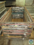 Pallet of 23 aluminum MC Flock screen print frames - 67 x 36.5 inches