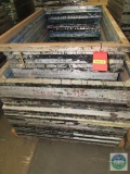 Large pallet of multiple size MC Flock aluminum screen print frames - 46 total frames