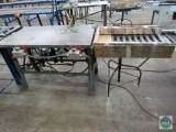 Tagging unit table with short roller conveyor section