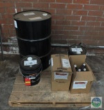 Pallet lot of Oil Lubra Guard 55 Gal Drum