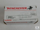 100 Rounds Winchester .380 Auto Ammunition