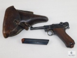 German Gesichert Luger 9mm Pistol with 1917 Leather Holster