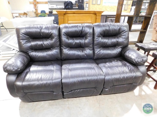 Faux Leather Dark Brown Sofa Couch