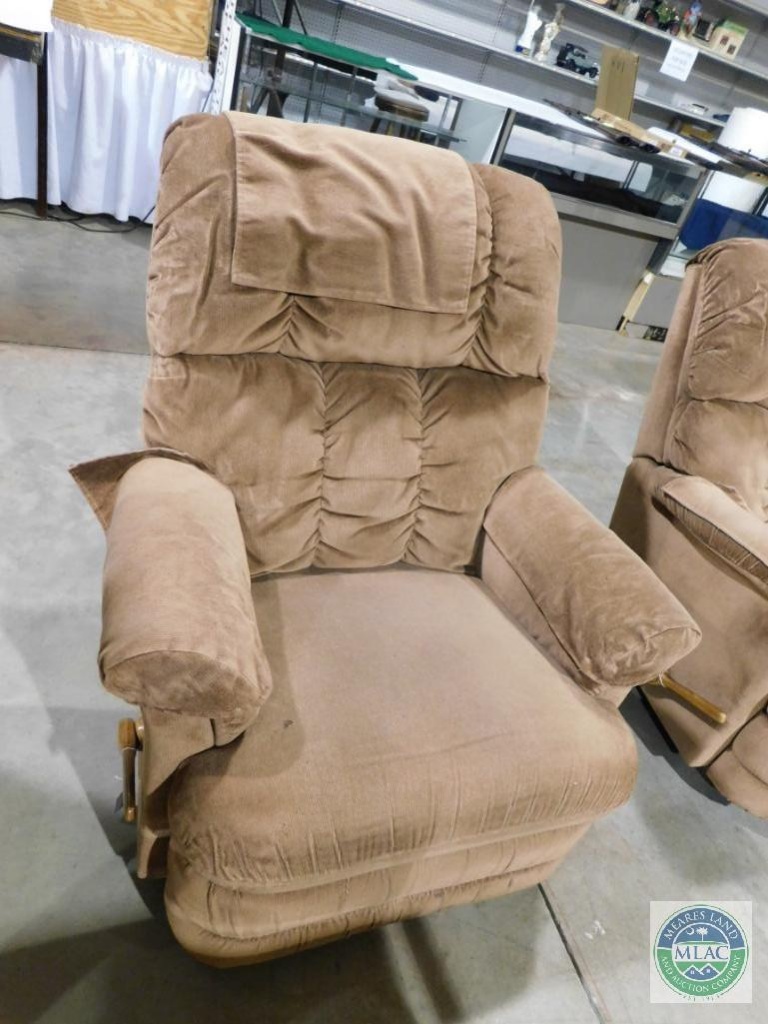Lazy Boy Rocker Recliner Caramel Color Fabric Estate Personal Property Furniture Chairs Online Auctions Proxibid