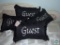 Lot 4 New Guest Accent Pillows Black Embriodered