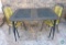 Vintage Retro Table & Chairs Set 60's Vinyl Covered Seats & Metal Legs