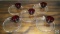 Lot of 5 Indiana Glass Party Sets Apple Party Plates & Red Glass Teacups
