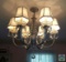 6 Light Silver & Crystal Chandelier Heavy with Shades