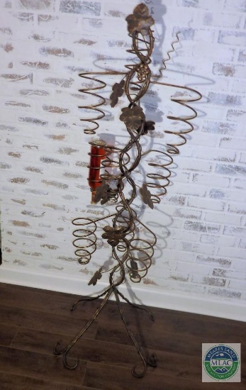 Unique Solid Iron Wine Rack Stand Grape Vine Design Made Locally