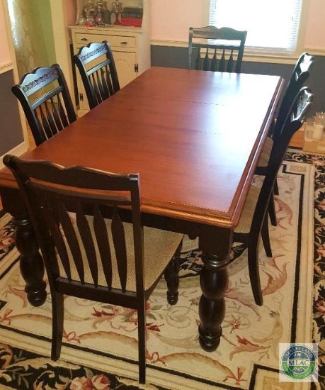 Large 7 Piece Farmhouse Dining Room Table Chair Set