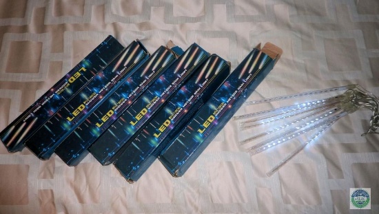 Lot 6 New LED White Meteor Shower Icicle Lights Christmas