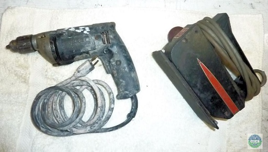 Lot 2 Power Tools Porter Cable Rev 3/8" Drill & Weller 1/2 Sheet Sander