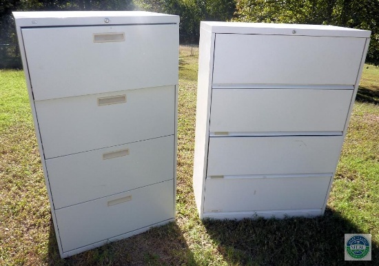 Lot of 2 Metal Lateral File Cabinets 1 is a Hon