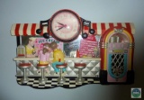 Vintage Coca-Cola Soda Shoppe Wall Clock 3-D 50's Soda Shop