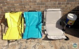 Lot 3 Folding Stadium Seats & 2 Gallon Igloo Drink Cooler